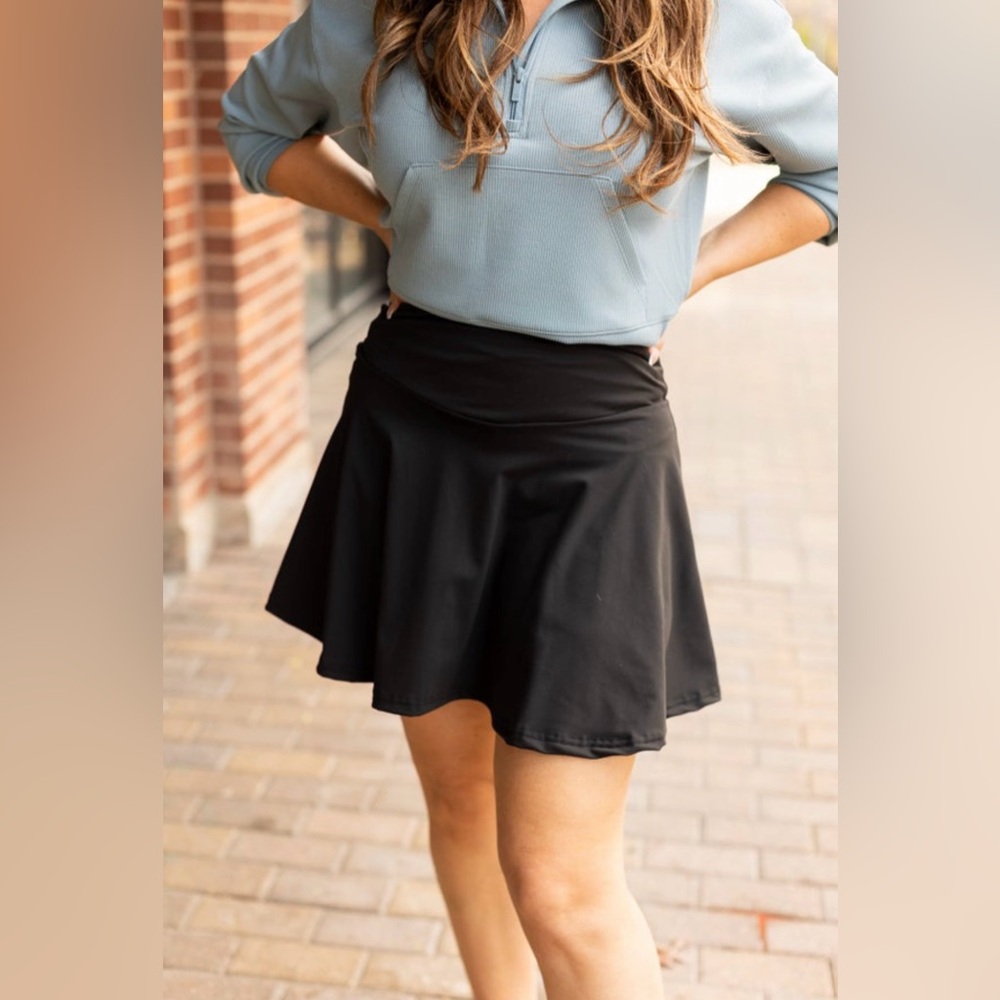 New Julia Rose Collection The Shelly Tummy Control Skort in Black Sz Large/XL